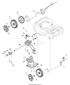 Drive Group Diagram and Parts List for 2691806-00  Briggs and Stratton Lawn Mower